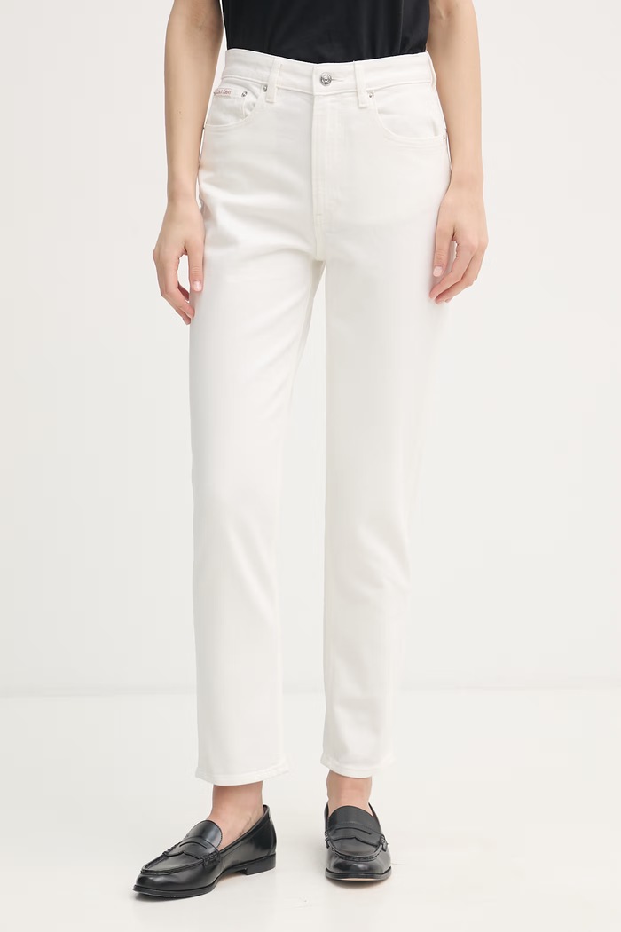 Calvin Klein Jeans rifle mom fit dámske béžová LV047F703G