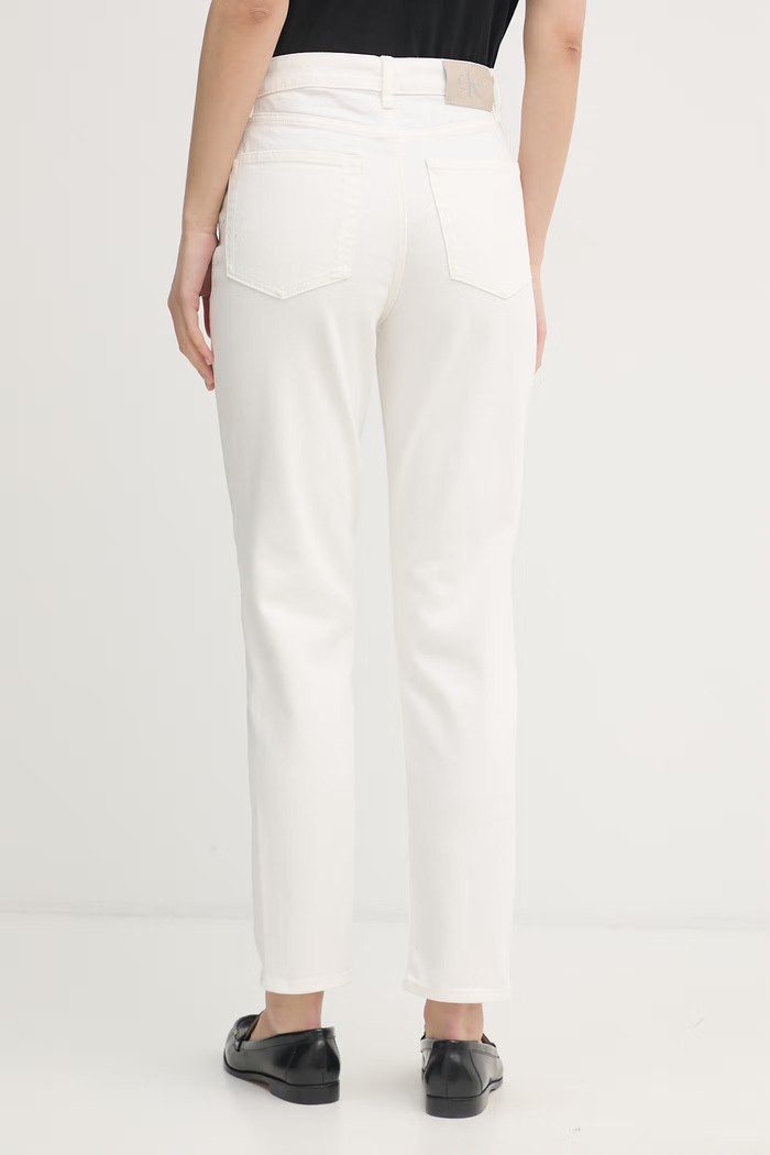Oblečenie Calvin Klein Jeans rifle mom fit dámske LV047F703G béžová