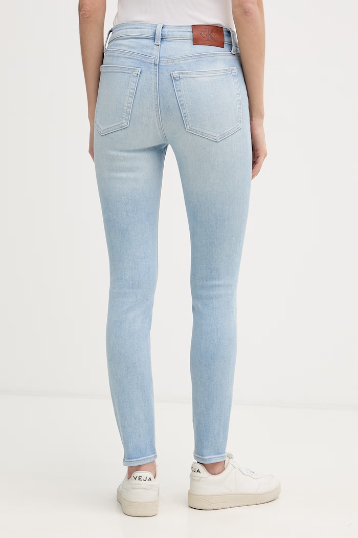 Oblečenie Calvin Klein Jeans rifle skinny dámske LV047F705G modrá