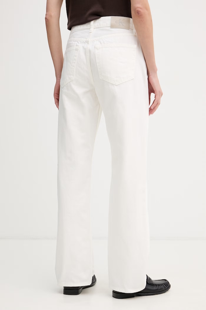 Oblečenie Calvin Klein Jeans rifle rovné dámske LV047F717G biela