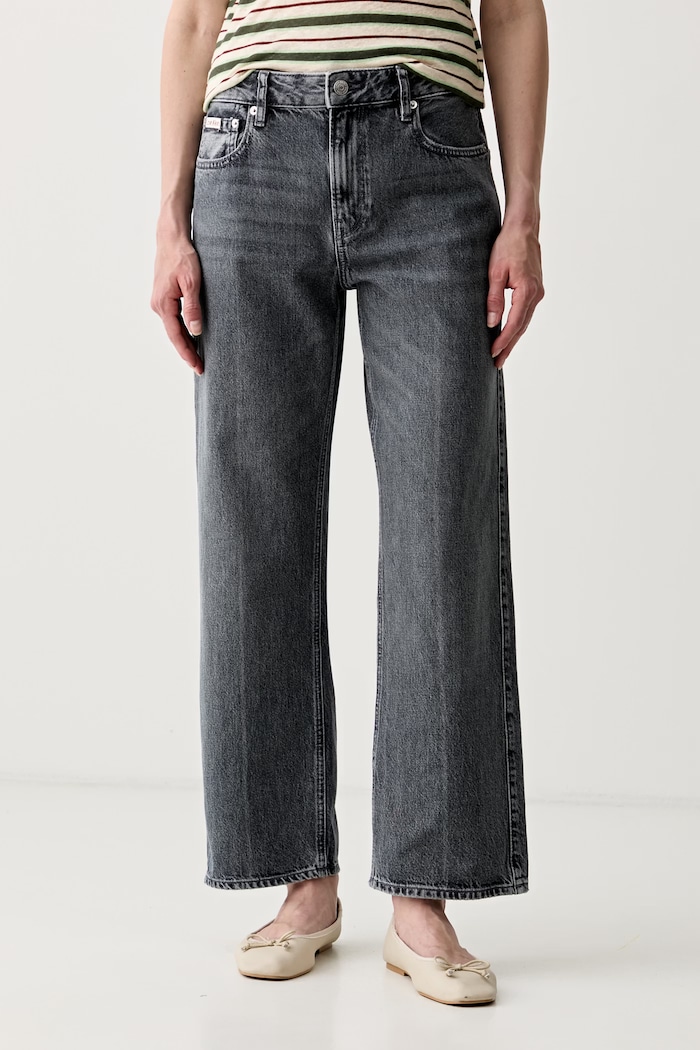 Calvin Klein Jeans jeansy straight damskie szary LV047F723G