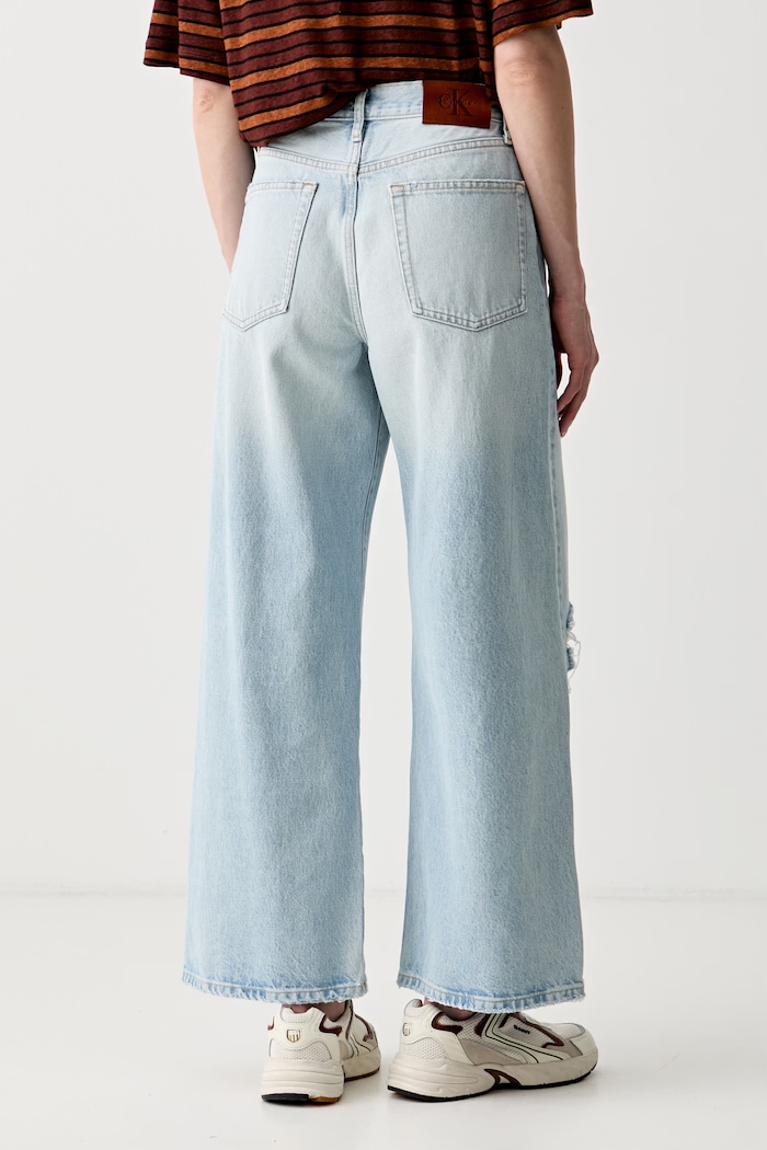 Ρούχα Calvin Klein Jeans wide leg γυναικεία LV047F737G μπλε