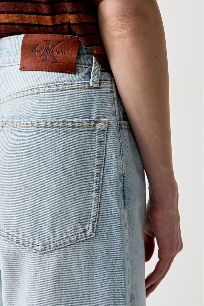 Calvin Klein Jeans wide leg γυναικεία μπλε LV047F737G