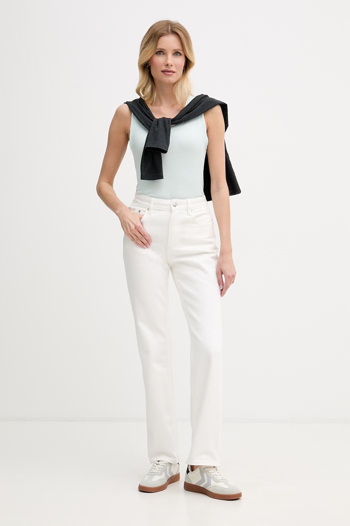 Calvin Klein Jeans rifle flare dámske LV047F746G biela SS26