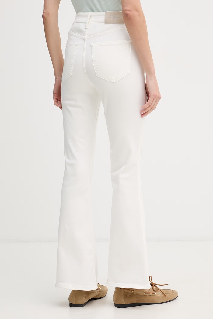 Oblečenie Calvin Klein Jeans rifle flare dámske LV047F746G biela