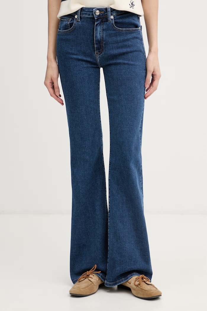 Tommy Hilfiger rifle flare dámske tmavomodrá WW0WW48565