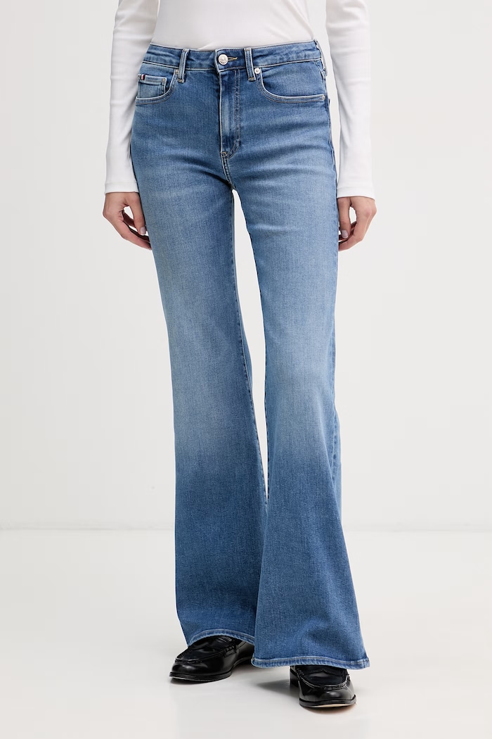 Tommy Hilfiger rifle flare dámske modrá WW0WW48570