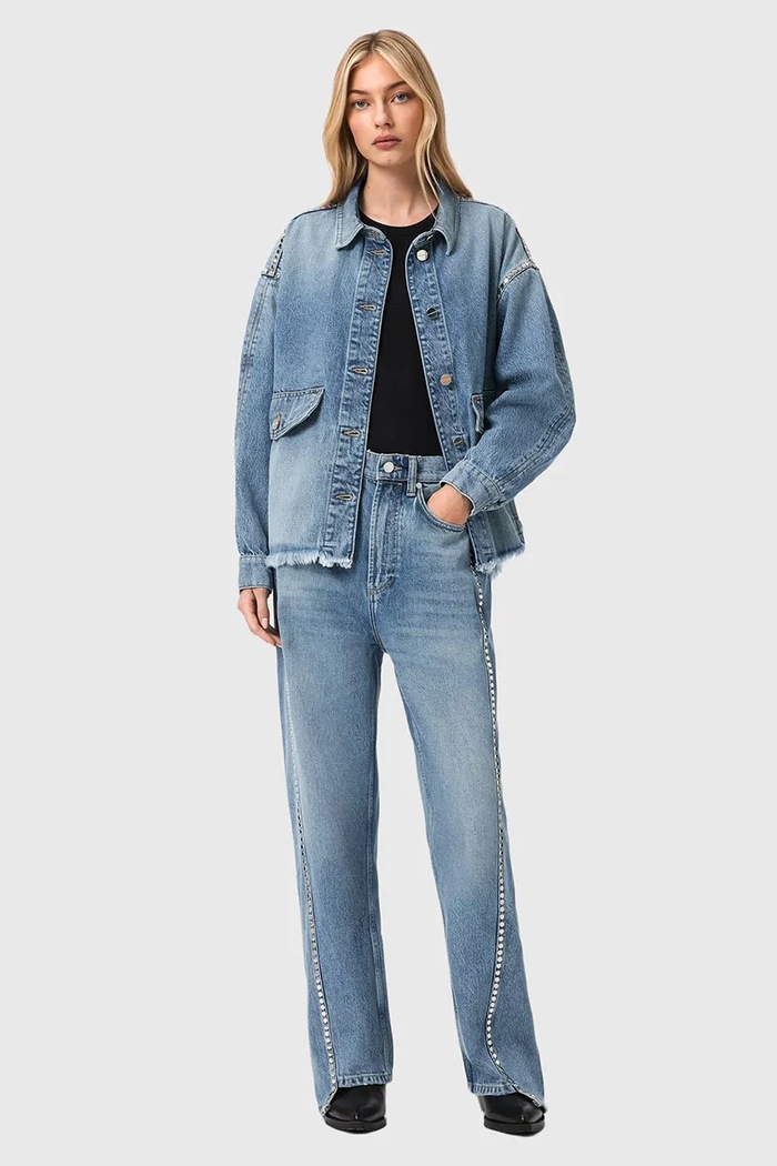 AllSaints rifle barrel dámske FRANKIE W055EE modrá