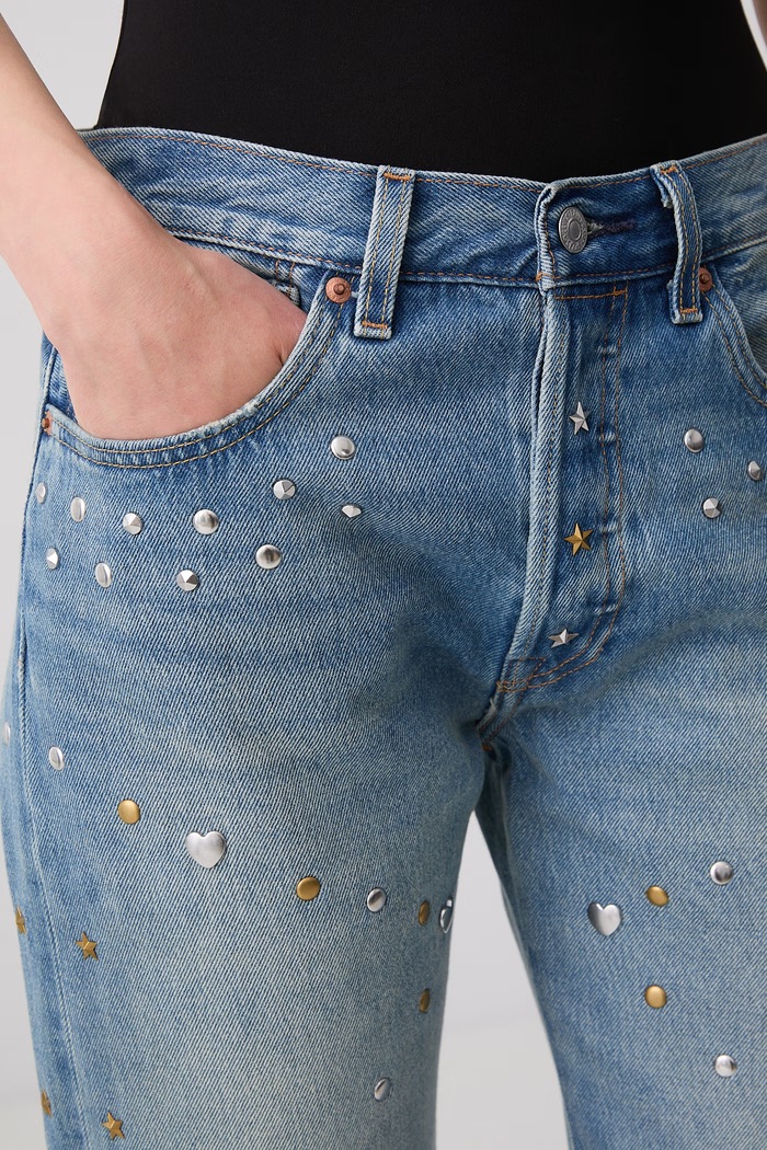 Levi's ravne traperice za žene ROAD WORN 501 x PRIDE plava 0065U