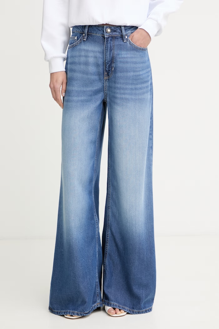 Guess rifle wide leg dámske modrá W6GA82.D0685
