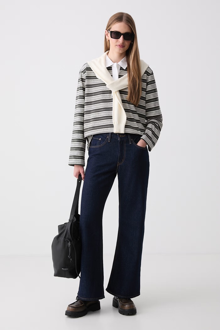 Levi's jeansy damskie BAGGY DAD LASSO 005DO granatowy SS26