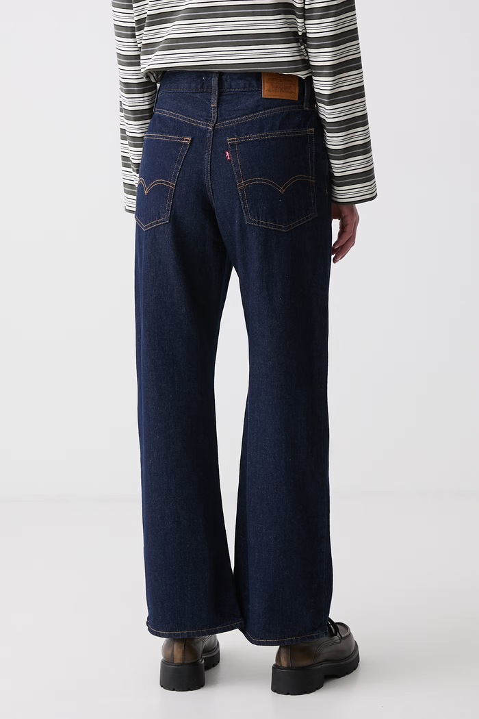 Odzież Levi's jeansy damskie BAGGY DAD LASSO 005DO granatowy