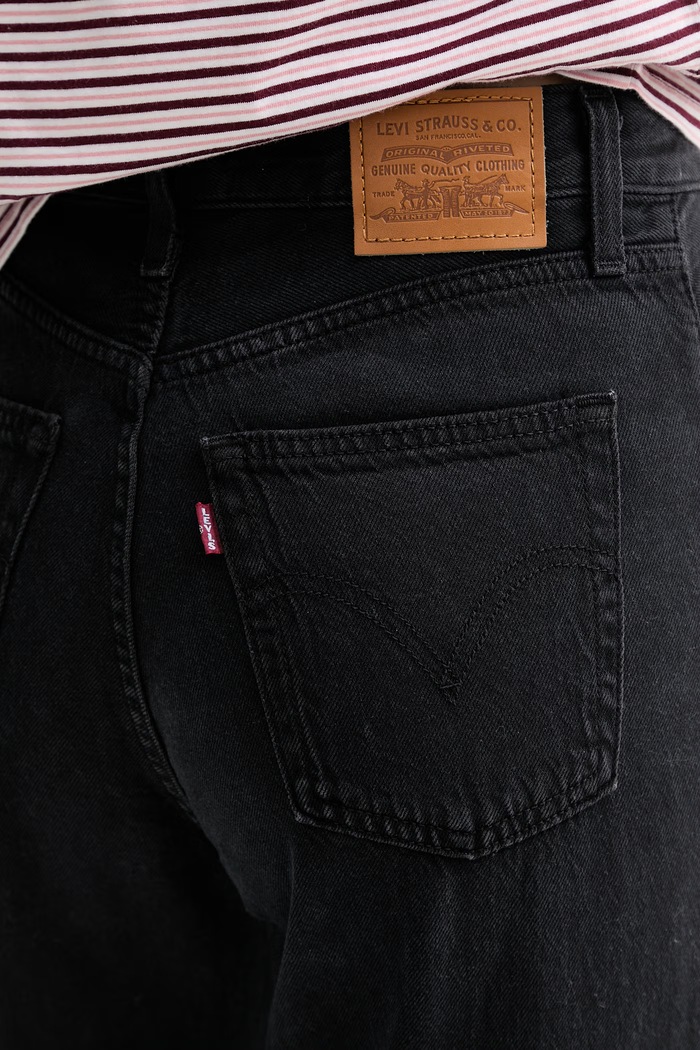 Levi's jeans RIBCAGE WIDE LEG H223 negru A6081.0076
