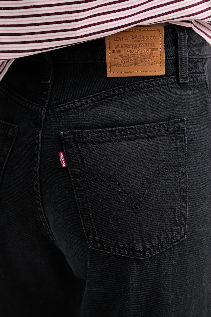 Levi's jeans RIBCAGE WIDE LEG H223 negru A6081.0076