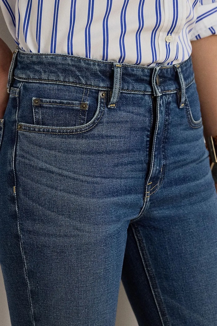 Lauren Ralph Lauren Jeansy straight damskie niebieski 200P09006