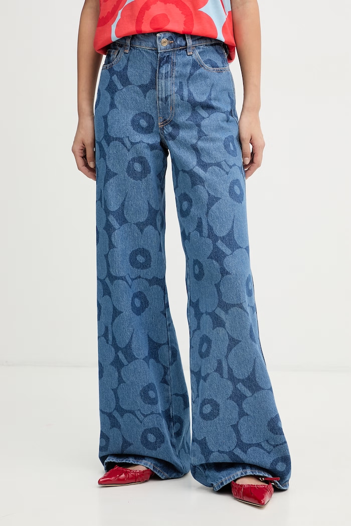 Marimekko blugi wide leg pentru femei albastru 095183