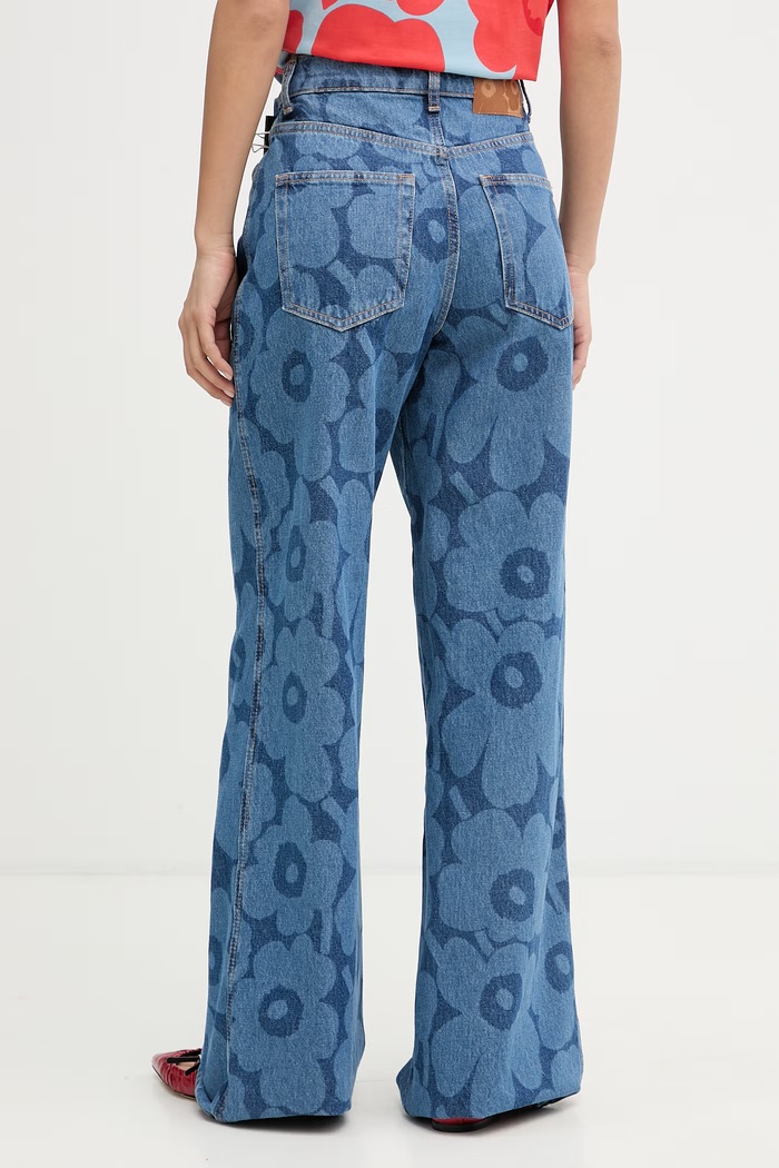 Îmbrăcăminte Marimekko blugi wide leg pentru femei 095183 albastru
