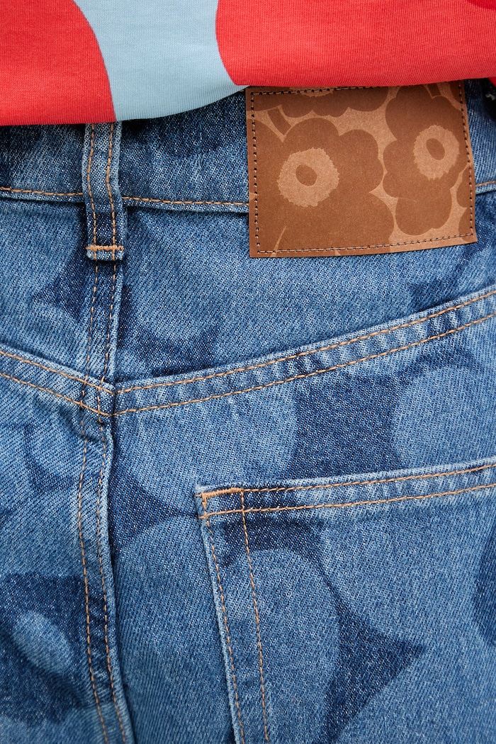Marimekko blugi wide leg pentru femei albastru 095183