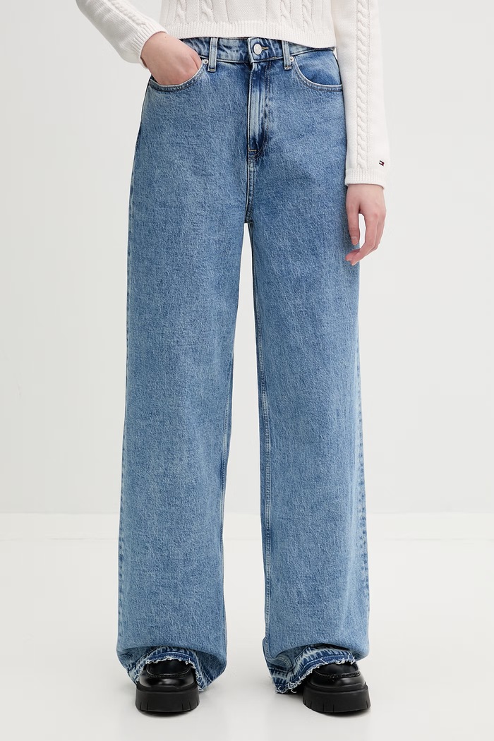 Tommy Jeans rifle široké dámske modrá DW0DW22641