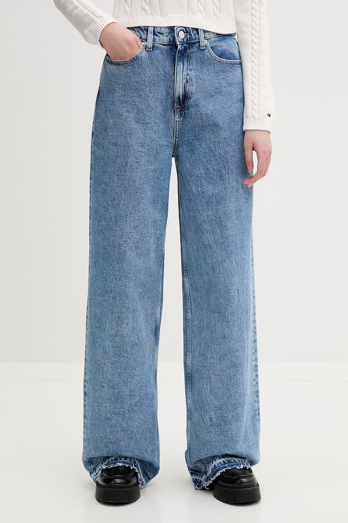 Tommy Jeans rifle široké dámske modrá DW0DW22641