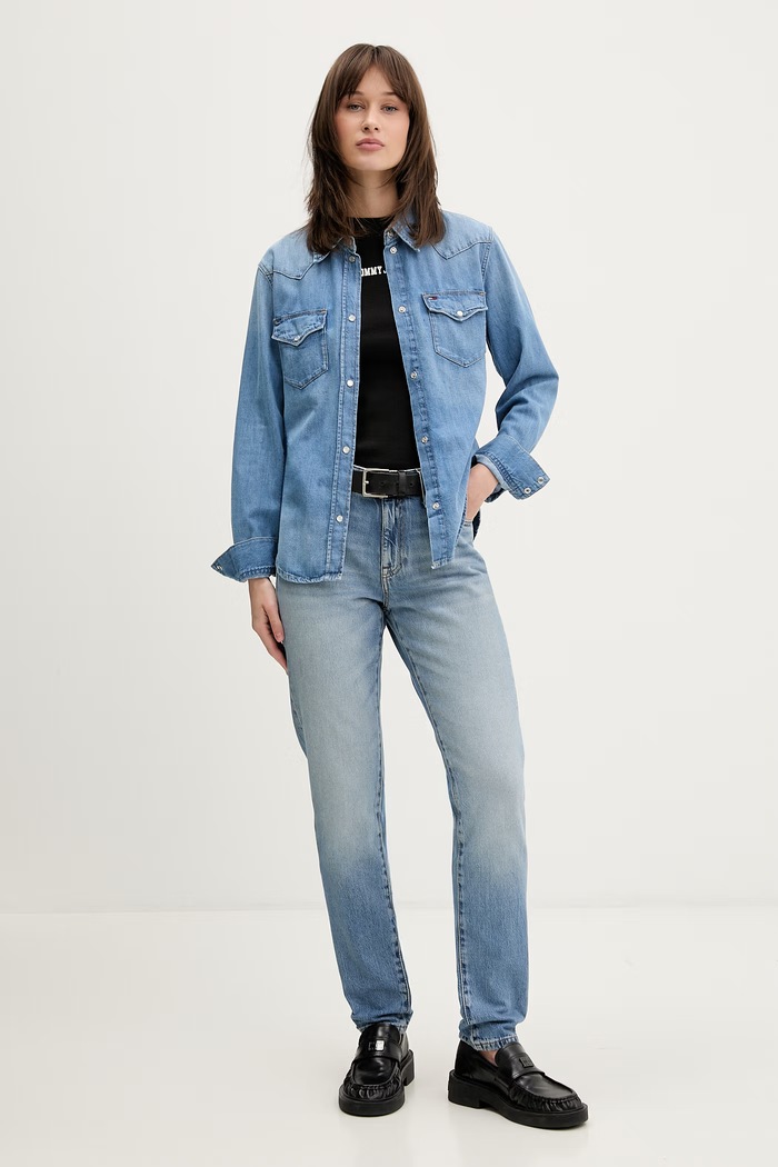 Tommy Jeans rifle slim fit dámske DW0DW22647 modrá SS26
