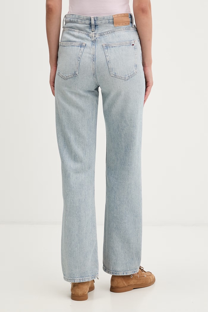 Oblečenie Tommy Jeans rifle rovné dámske DW0DW22660 modrá