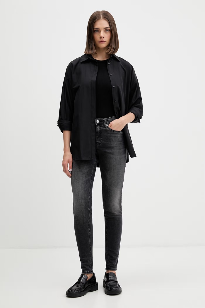 Tommy Jeans jeansy skinny damskie DW0DW22661 czarny SS26