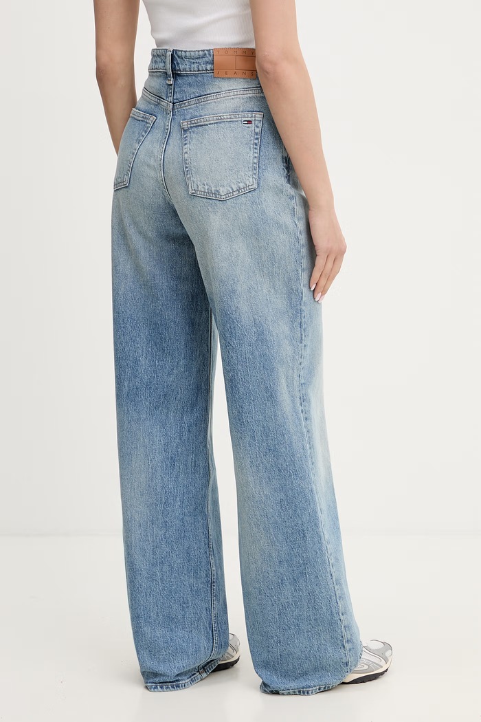 Oblečení Tommy Jeans wide leg džíny dámské DW0DW22746 modrá
