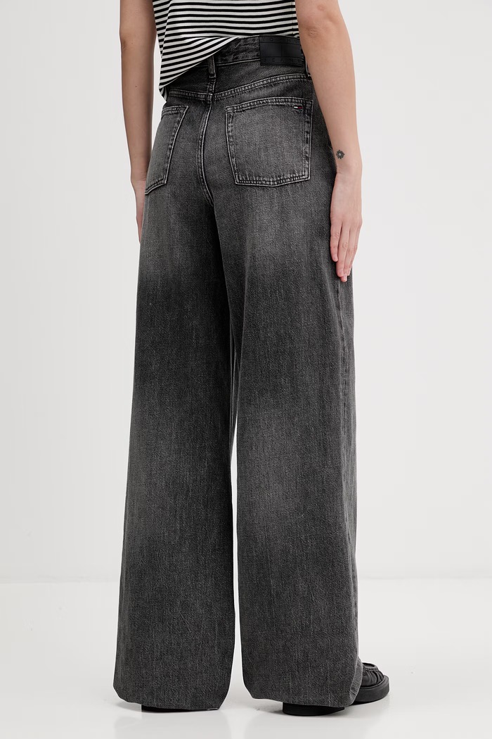 Odzież Tommy Jeans jeansy wide leg damskie DW0DW22755 czarny