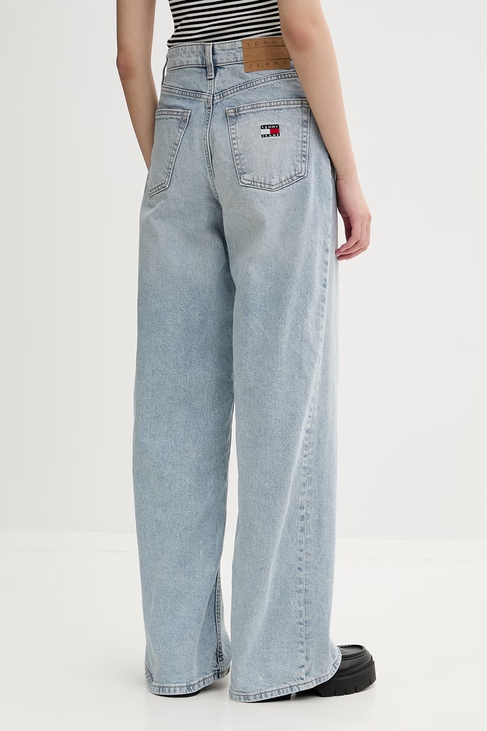 Oblečení Tommy Jeans wide leg džíny dámské DW0DW23027 modrá