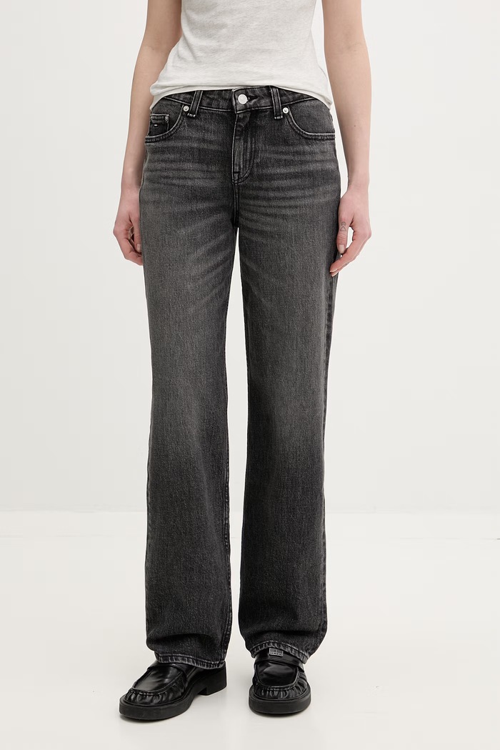 Tommy Jeans Rifle rovné dámske sivá DW0DW23045