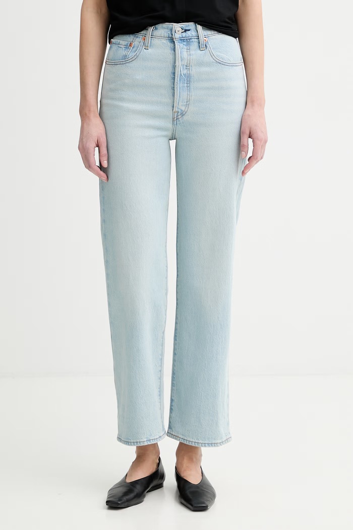Levi's blugi straight pentru femei RIBCAGE STRAIGHT ANKLE albastru 72693.0256
