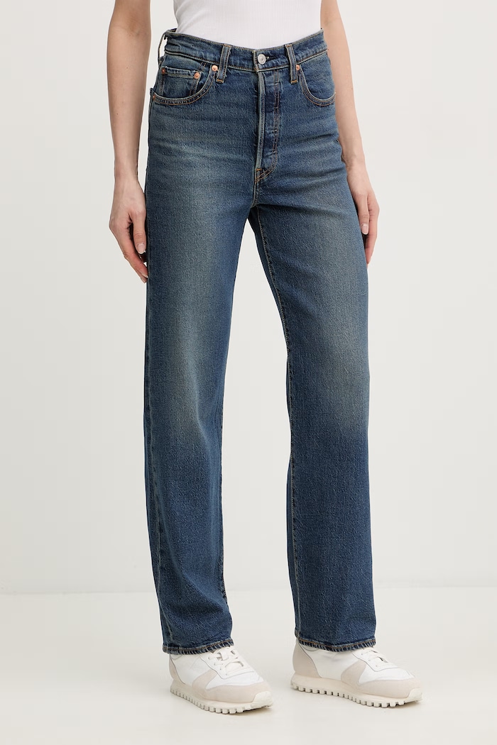 Levi's rifle straight dámske RIBCAGE STRAIGHT ANKLE tmavomodrá 72693.0281
