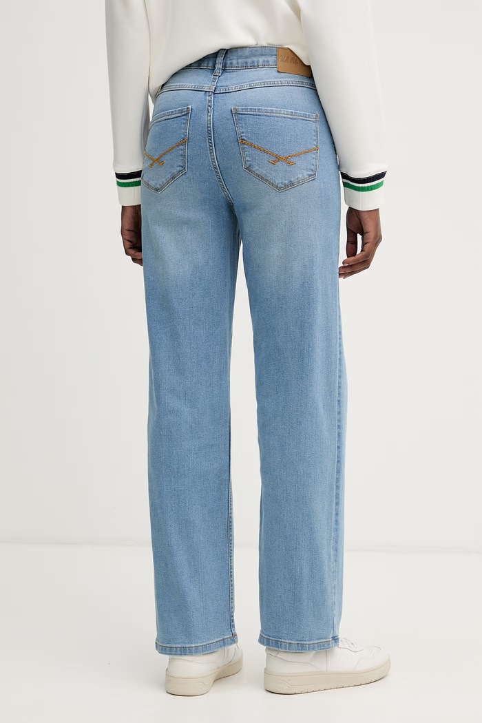 Дрехи U.S. Polo Assn. дънки прави дамски USPA LONG LEG STRAIGHT FIT WUP0104 син