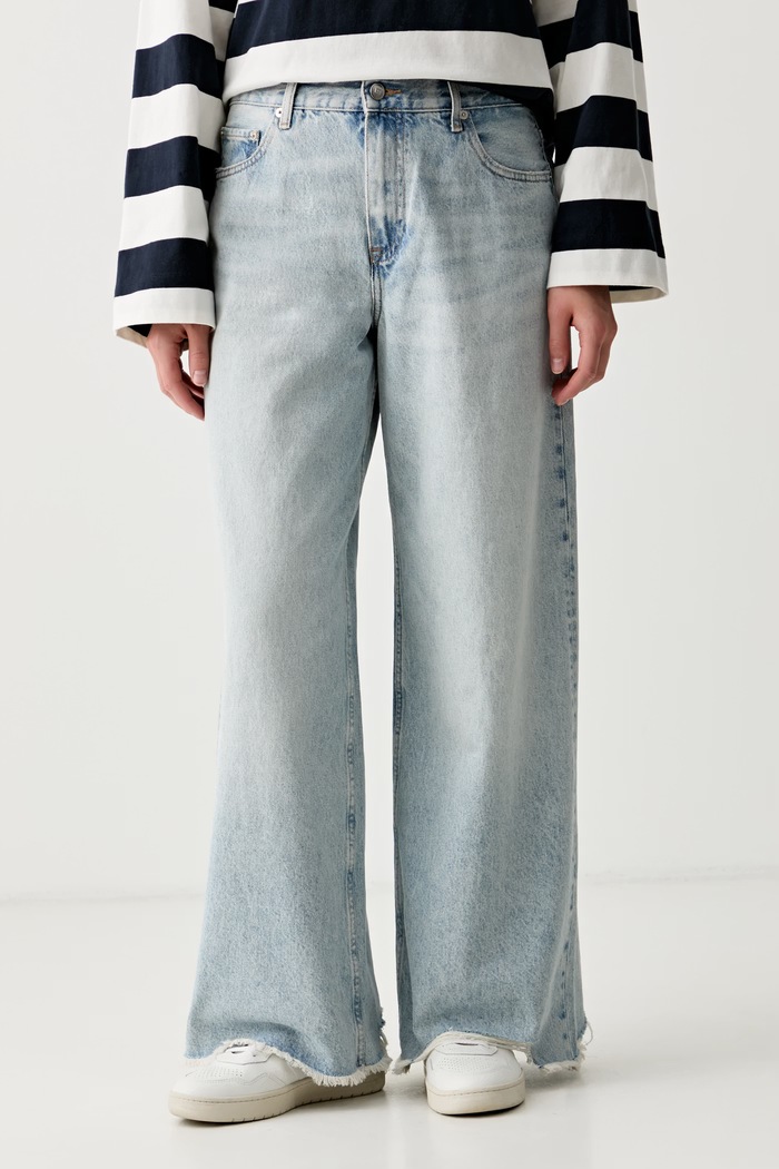 Tommy Hilfiger дънки wide leg дамски син WW0WW48573