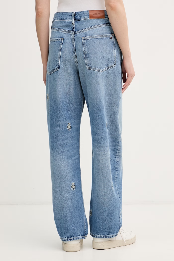 Oblečenie Tommy Hilfiger rifle relaxed fit dámske WW0WW49563 modrá
