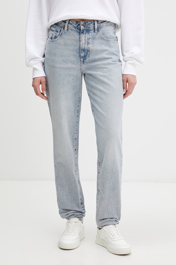 Guess Jeans mom fit γυναικεία μπλε W6GA0D.D5M57