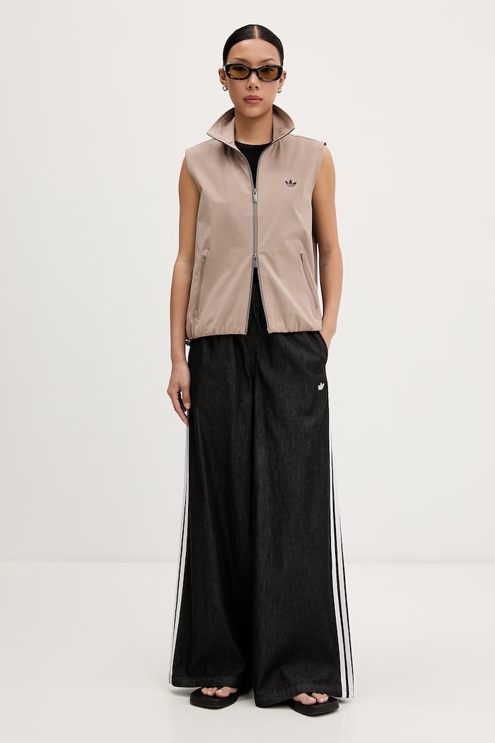 adidas Originals pantaloni drepți pentru femei, din bumbac KY8112 gri SS26