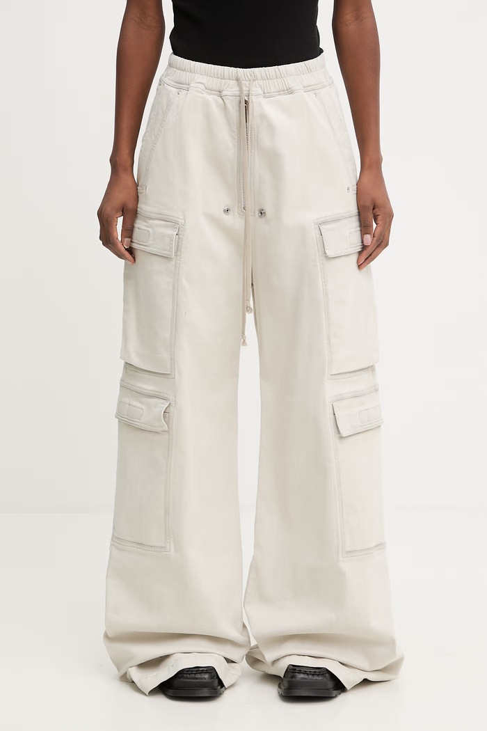 Rick Owens DRKSHDW Double Cargo Jumbo volné džíny dámské béžová DS01F4324.SDMW