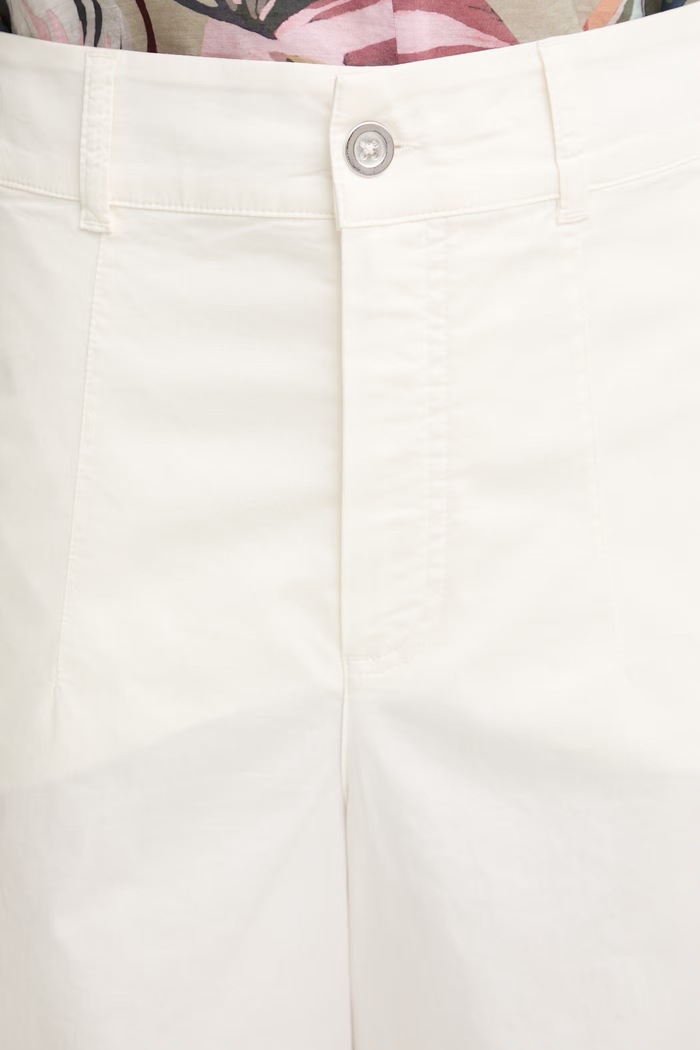 Marc Aurel spodnie wide leg damskie bawełniane z elastanem beżowy 1325A10540