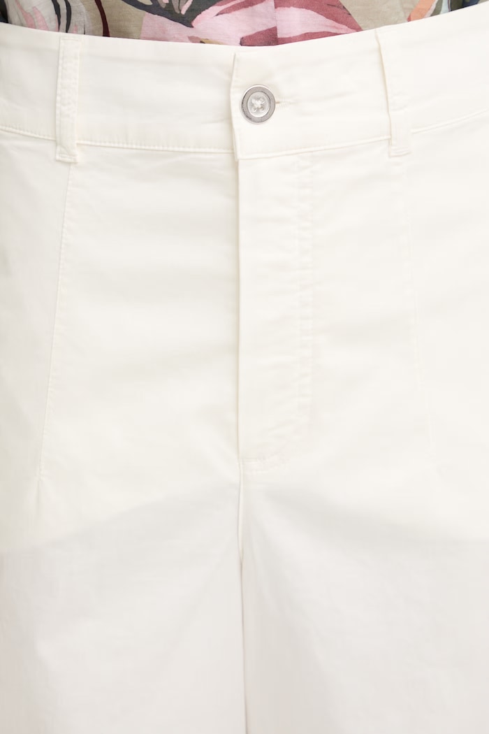 Marc Aurel spodnie wide leg damskie bawełniane z elastanem beżowy 1325A10540