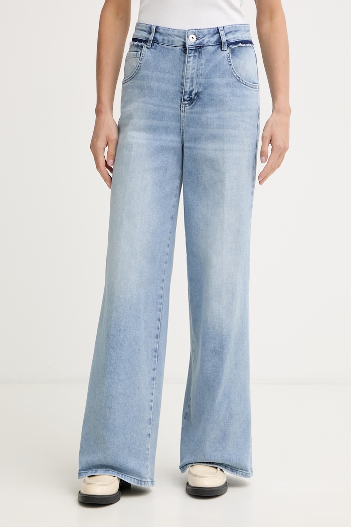 Marc Aurel jeansy wide leg damskie niebieski 1320A11204