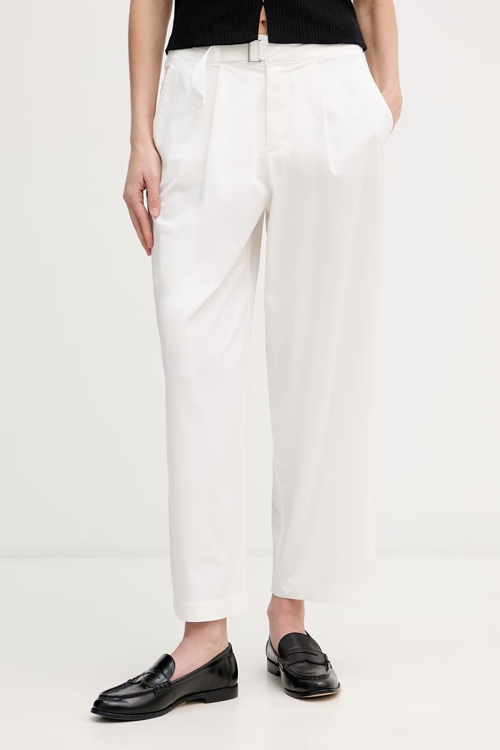 Marc Aurel pantaloni pentru femei din bumbac cu elastan alb 1323A10540