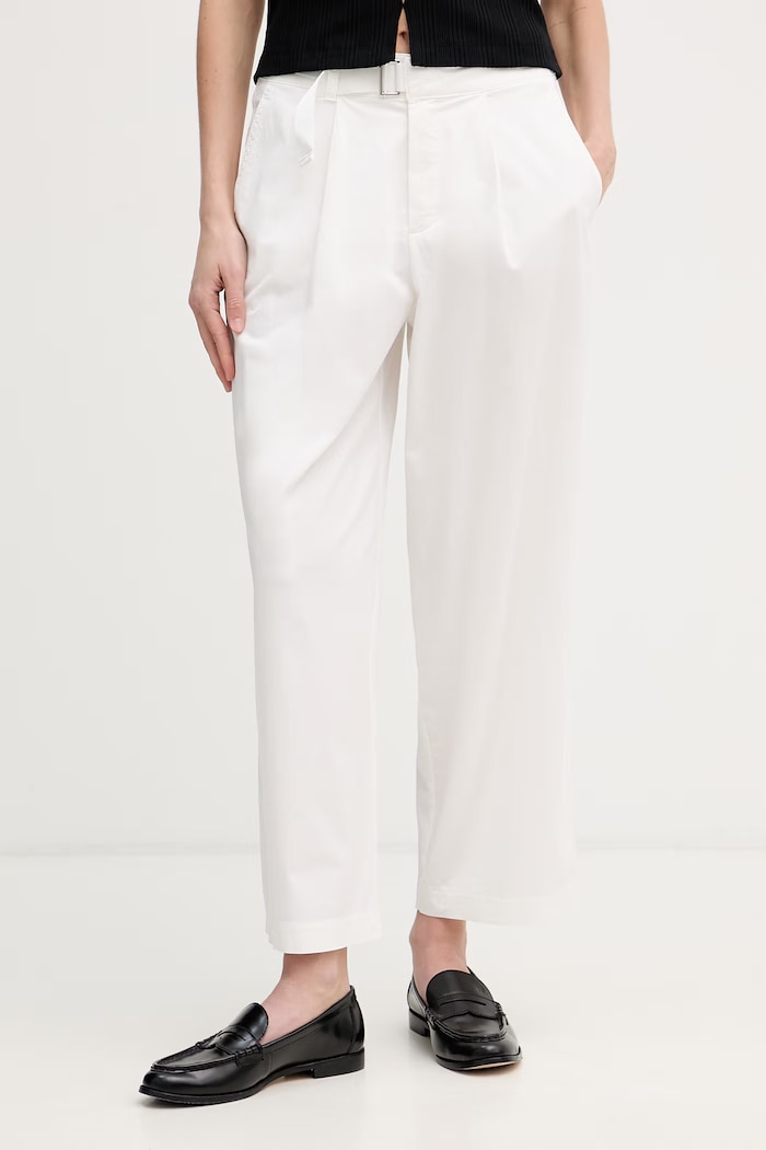 Marc Aurel pantaloni pentru femei din bumbac cu elastan alb 1323A10540