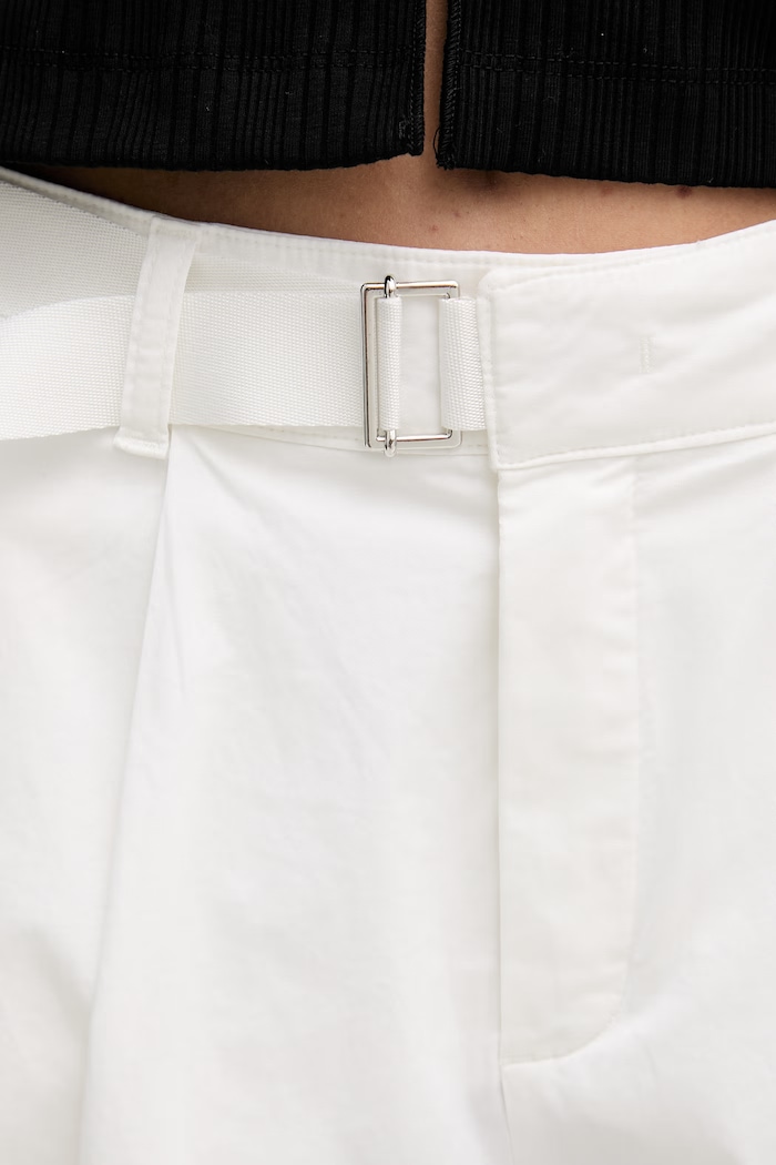Marc Aurel pantaloni pentru femei din bumbac cu elastan alb 1323A10540