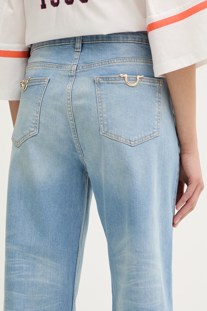 Just Cavalli blugi straight pentru femei albastru 80PAB5S7.CDWCF