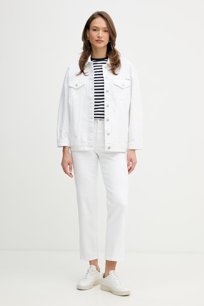 DKNY blugi straight pentru femei DJ5B4109 alb SS26