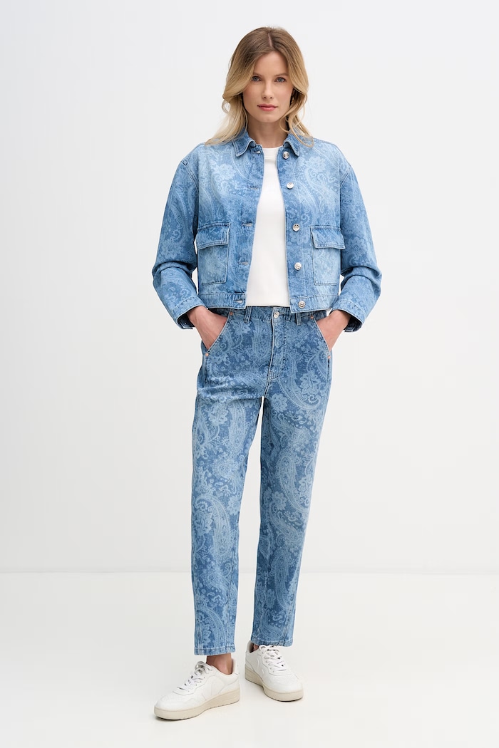 OUI Rifle relaxed fit dámske 96558 modrá SS26