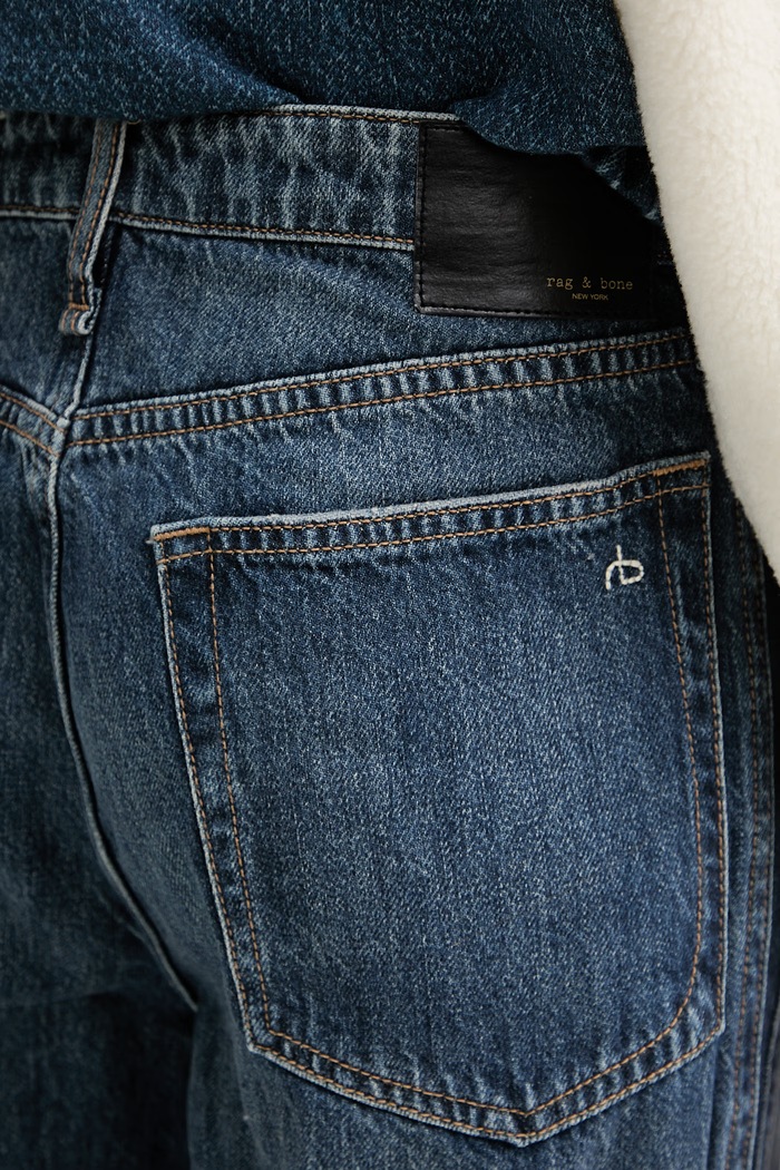 rag & bone blugi wide leg pentru femei Logan RJ7025H1RIN albastru