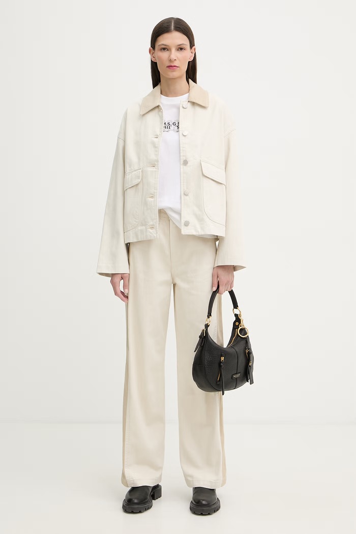 rag & bone blugi wide leg pentru femei Logan RJ7025H1RST bej SS26